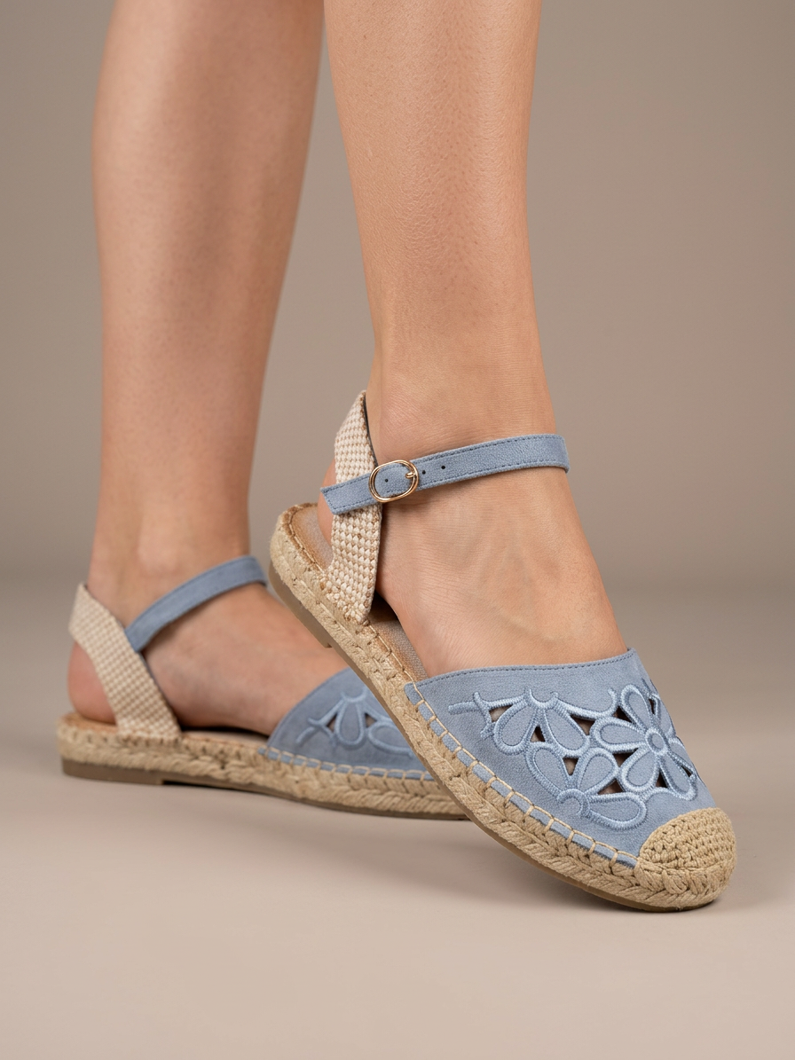 Sandalias esparteras troquelada Flor
