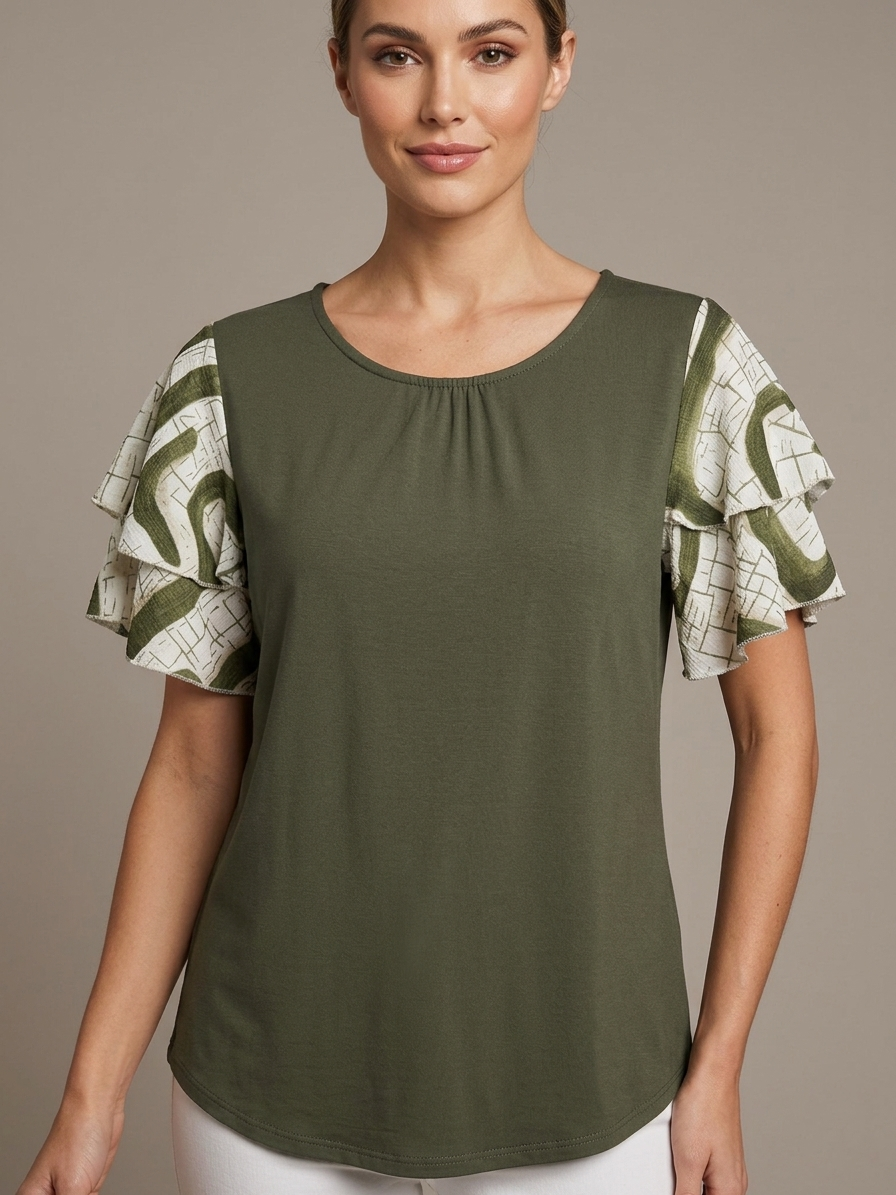 Blusa Iris manga estampada