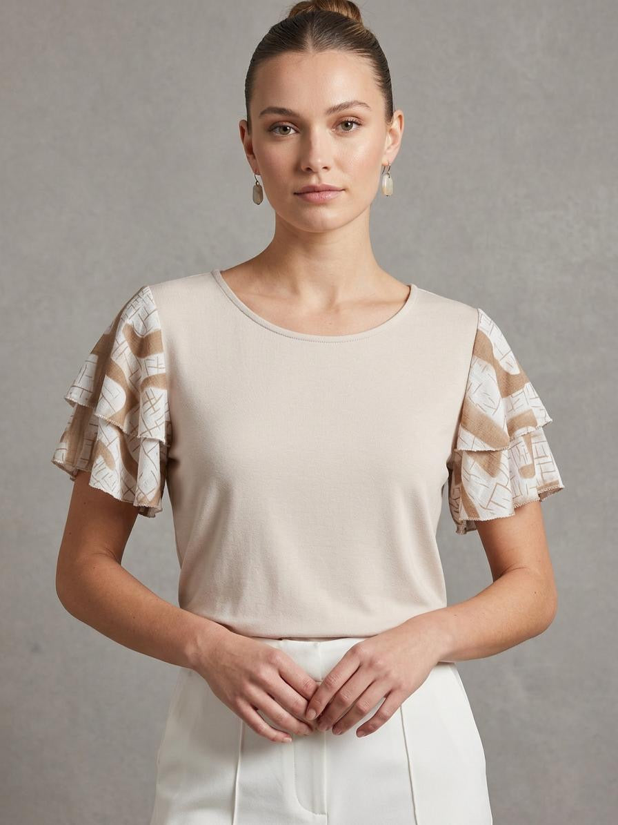 Blusa Iris manga estampada