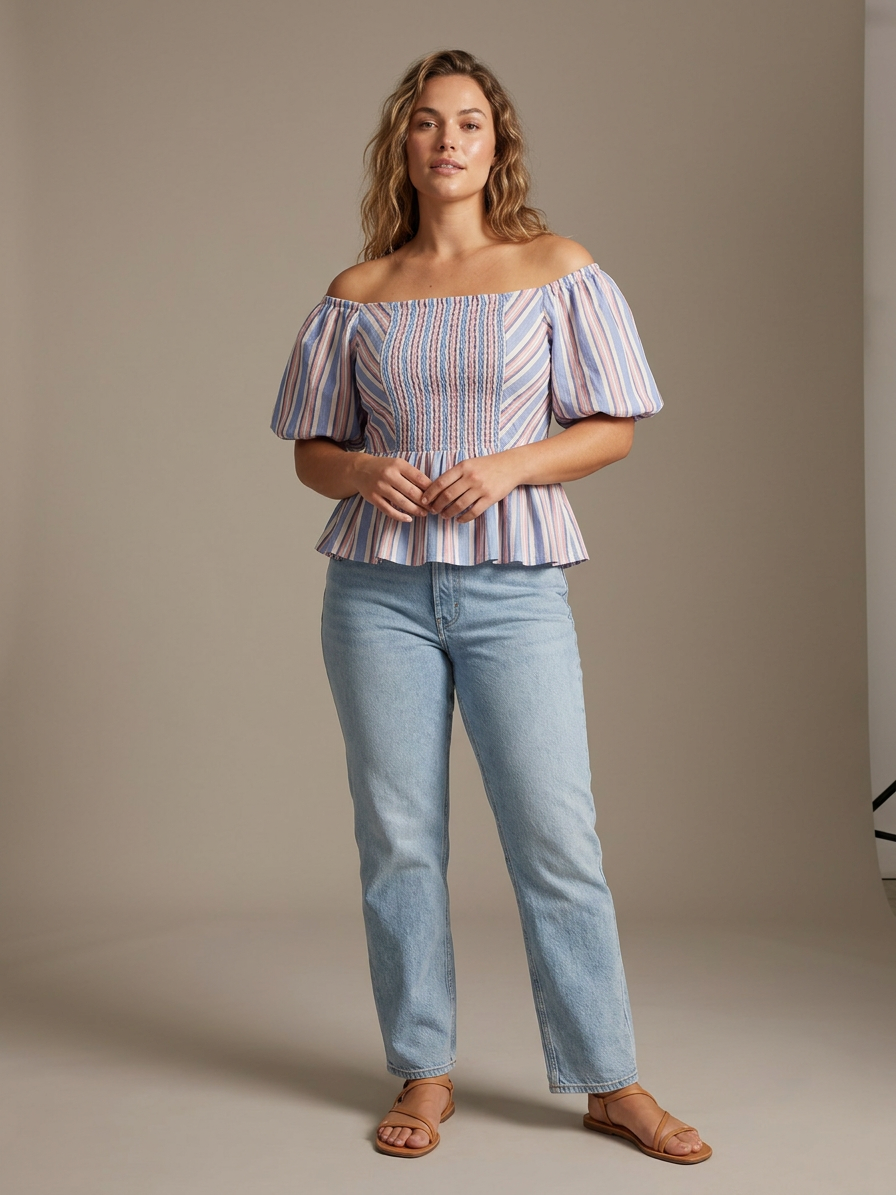 Blusa panal de abeja rayas